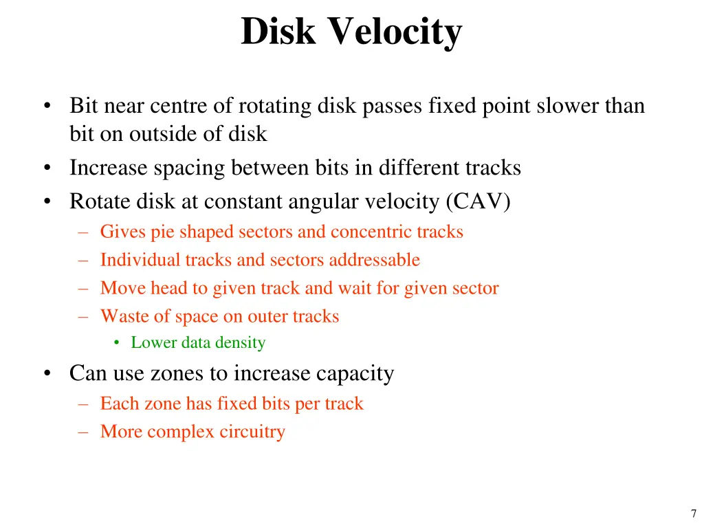 disk velocity