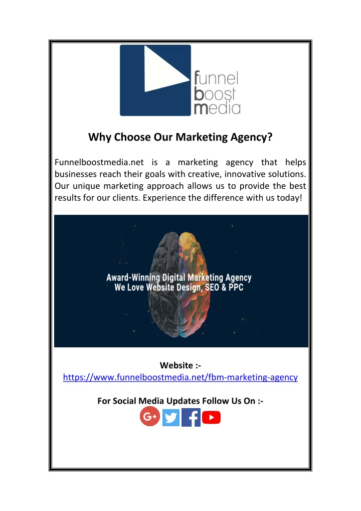 why choose our marketing agency