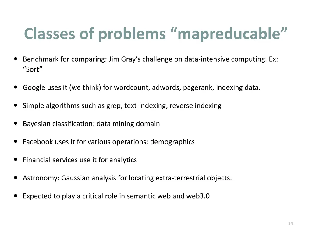 classes of problems mapreducable