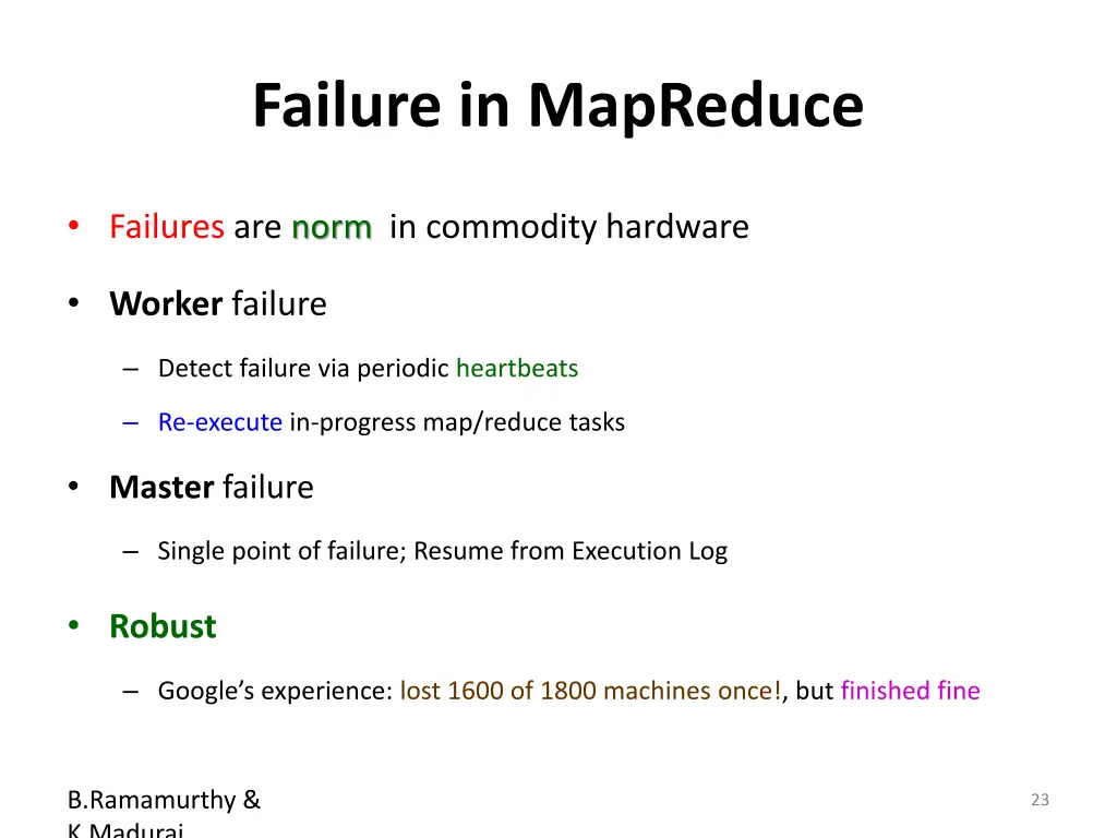 failure in mapreduce