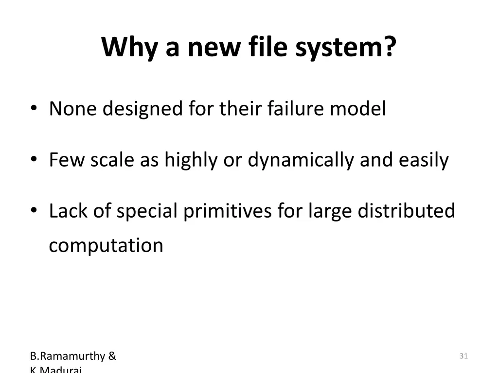 why a new file system