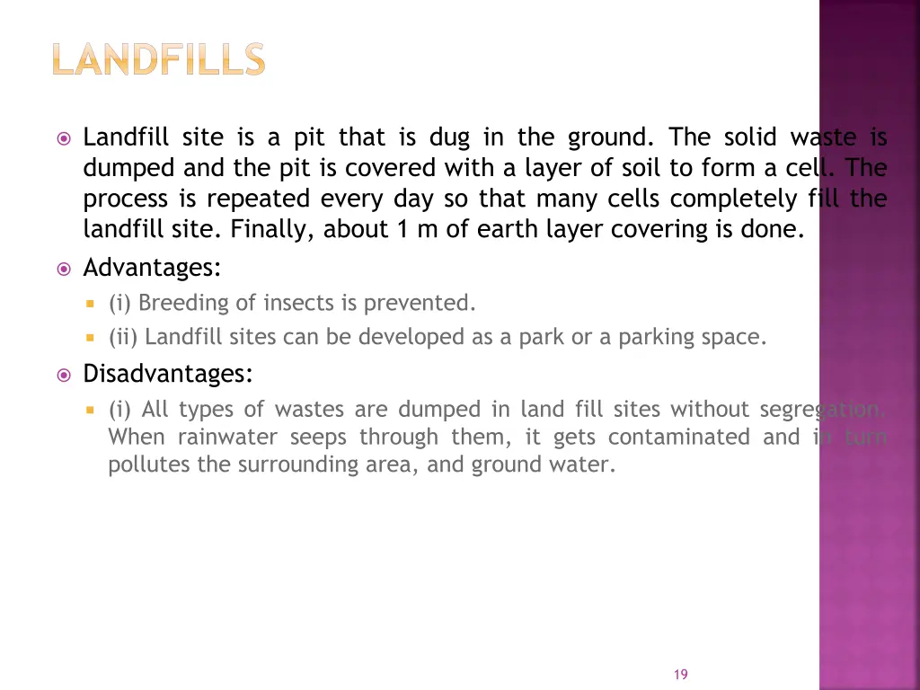 landfills