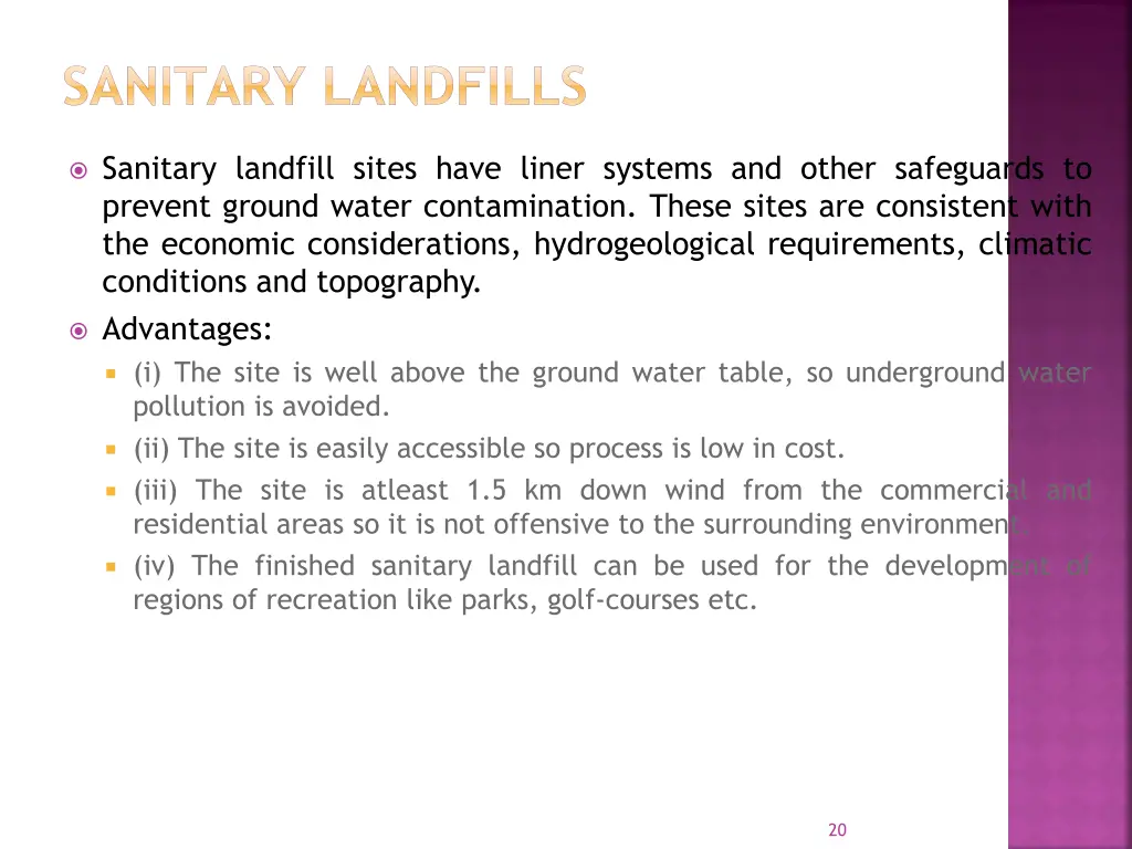 sanitary landfills