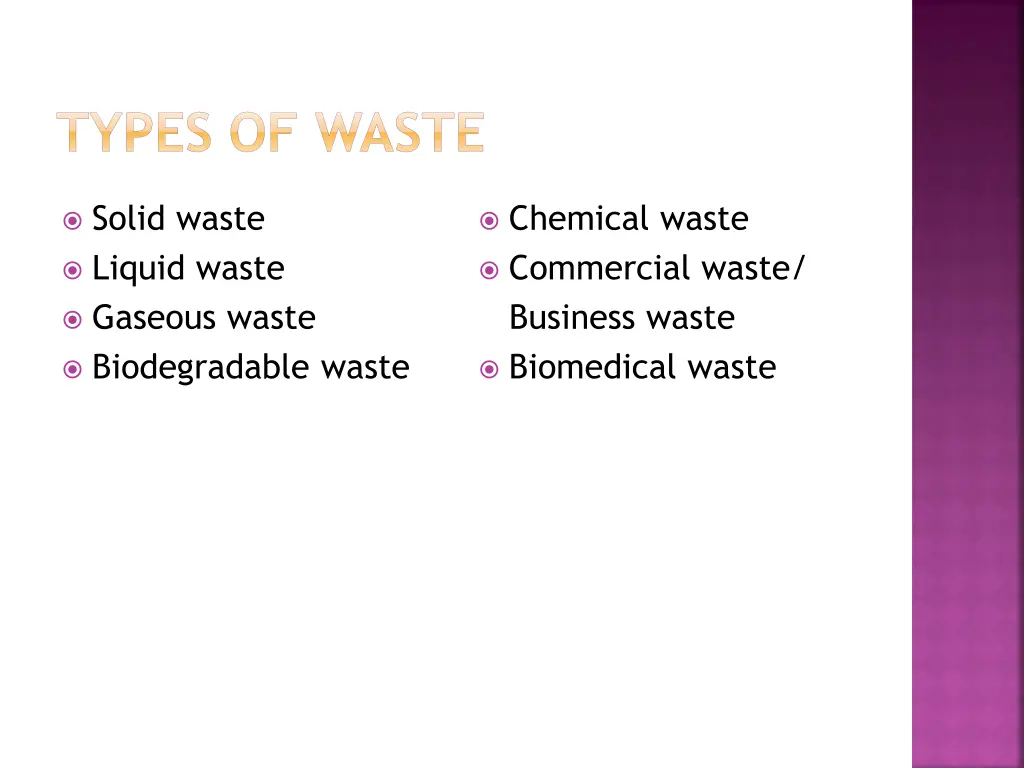 types of waste