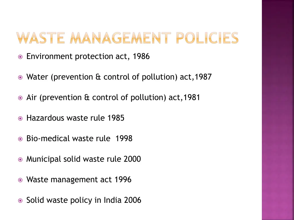 waste management policies