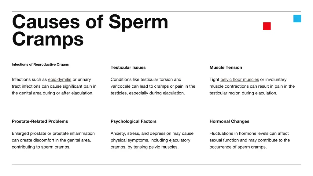 causes of sperm cramps