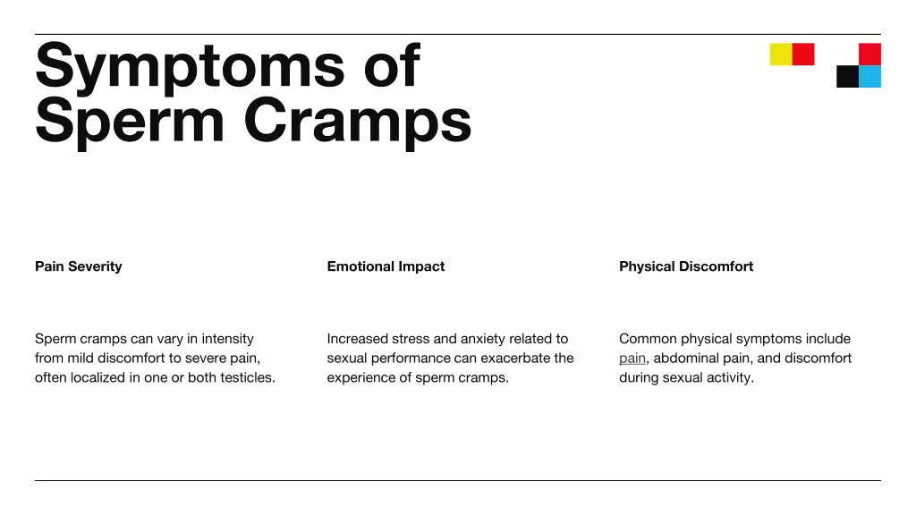 symptoms of sperm cramps