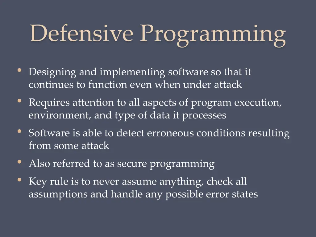 defensive programming