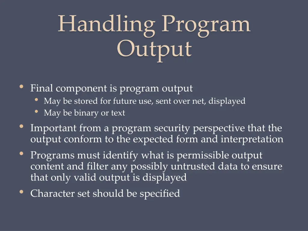 handling program output