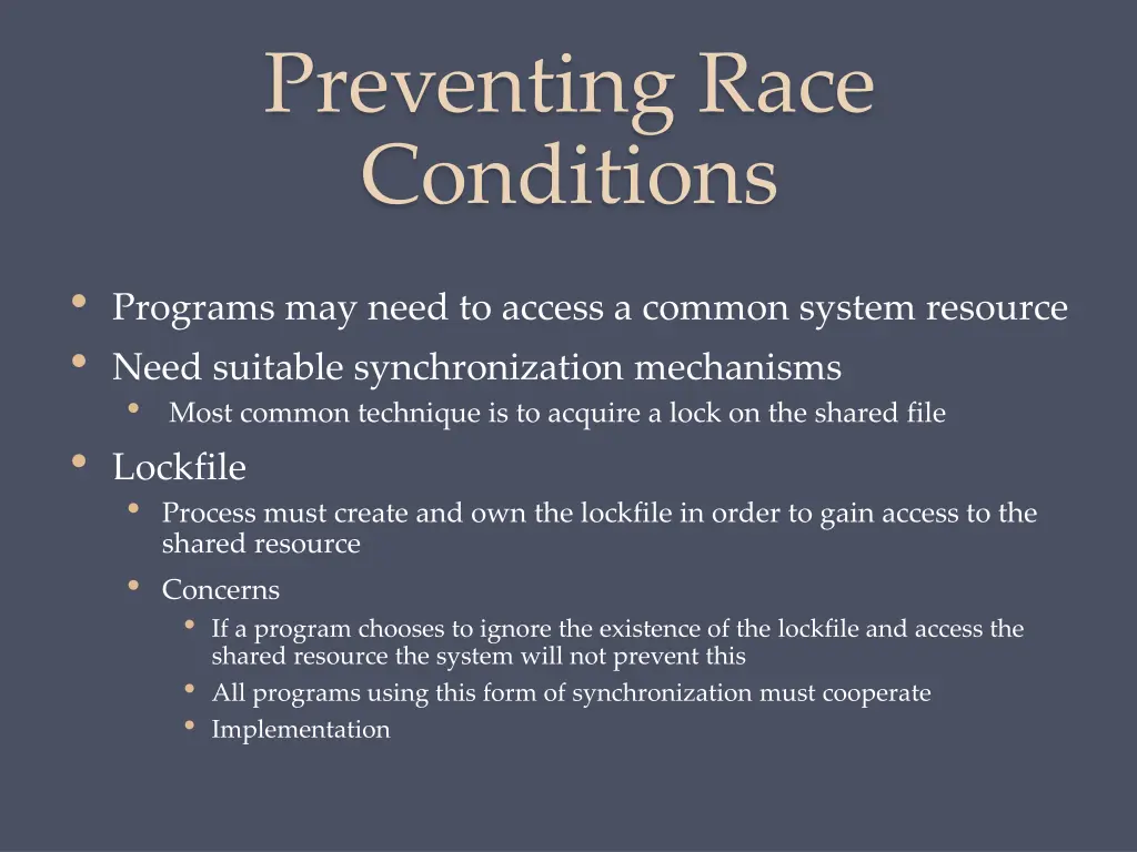 preventing race conditions