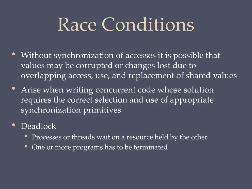 race conditions