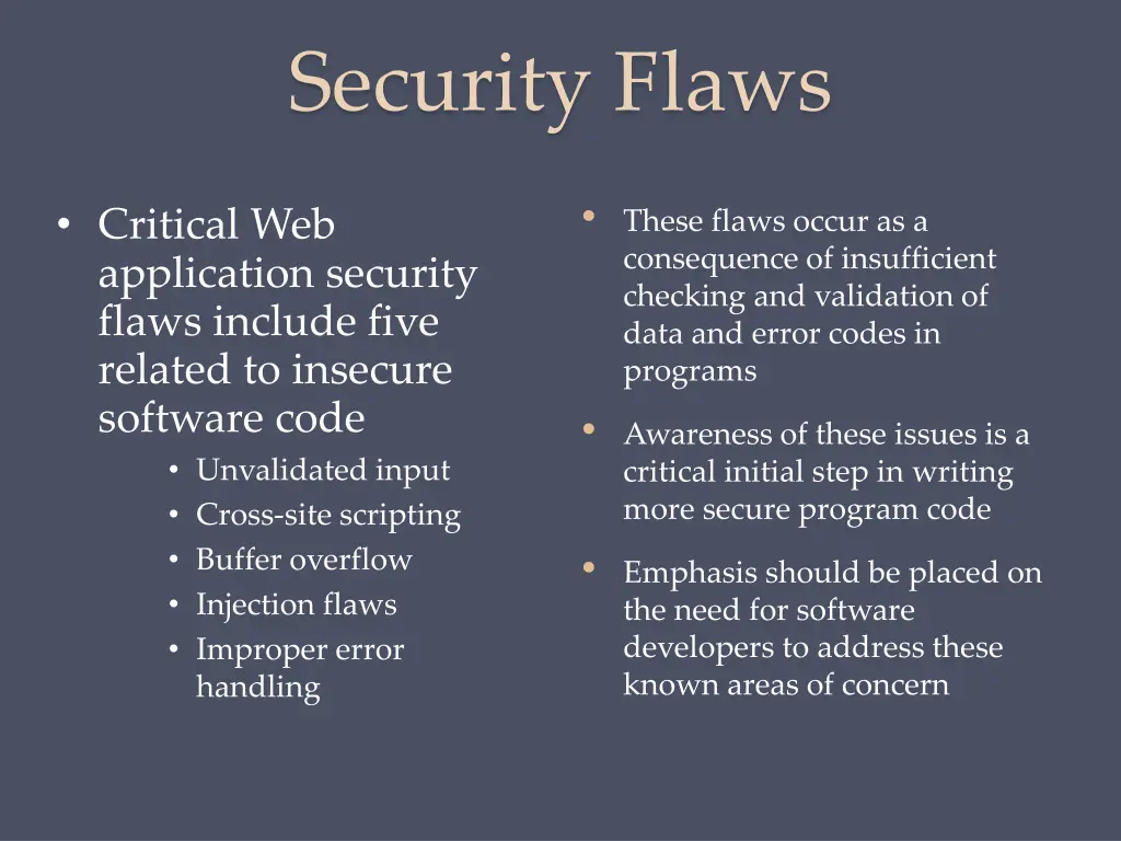 security flaws