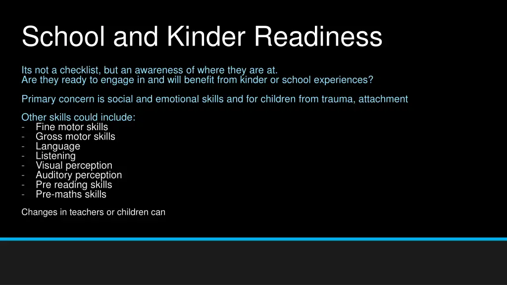 school and kinder readiness