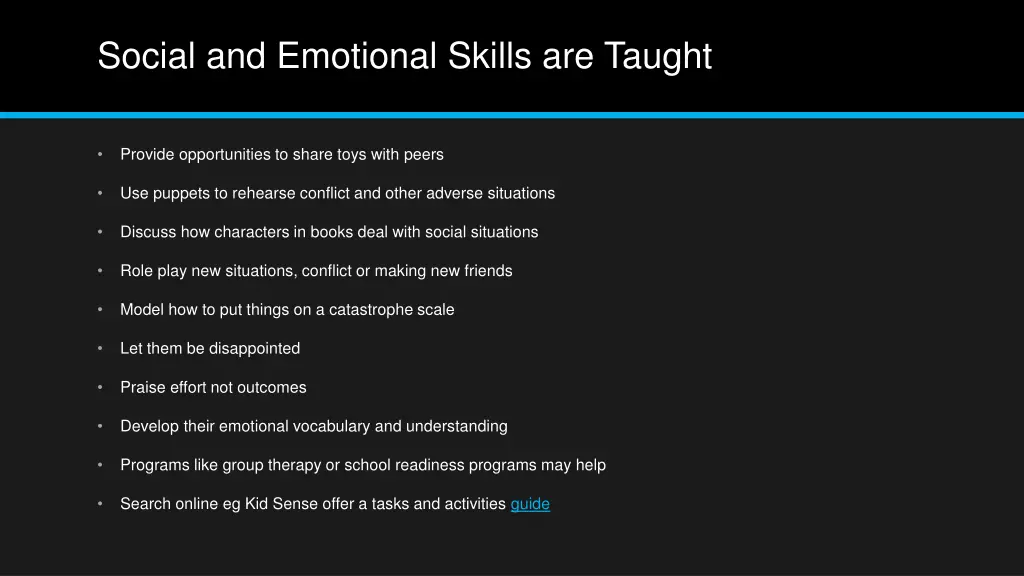 social and emotional skills are taught