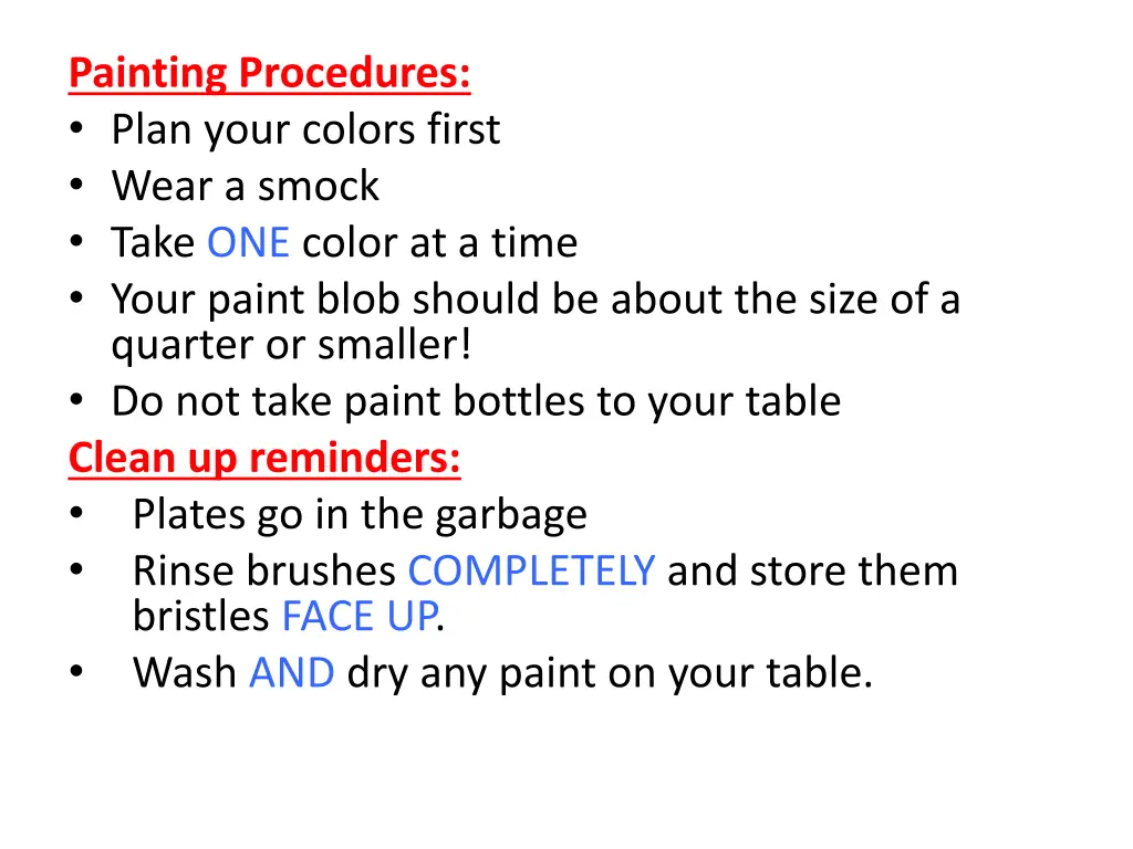 painting procedures plan your colors first wear