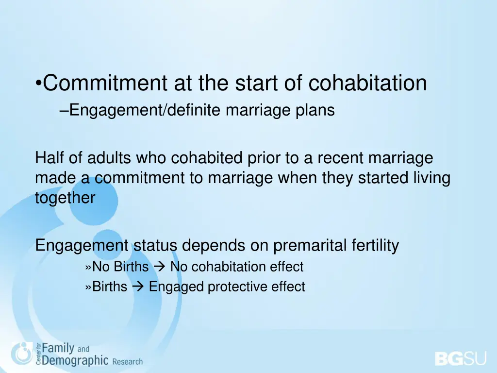 commitment at the start of cohabitation