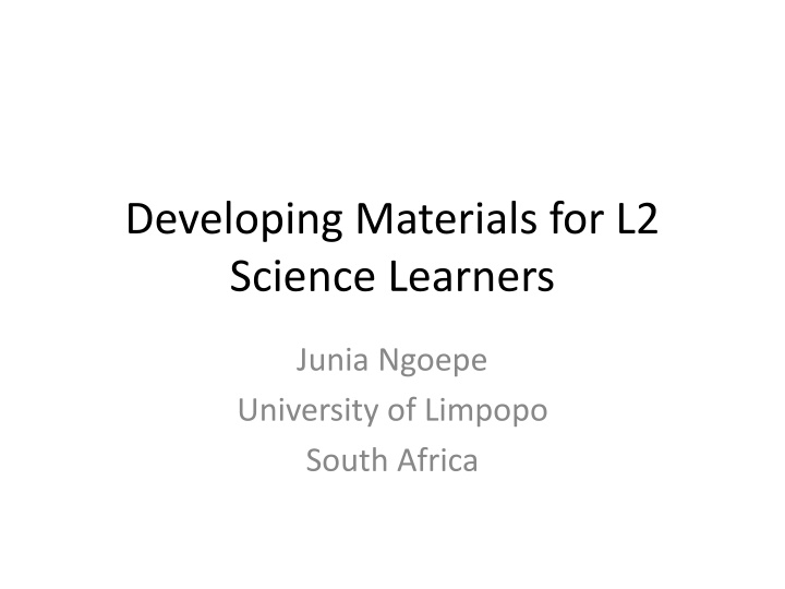 developing materials for l2 science learners