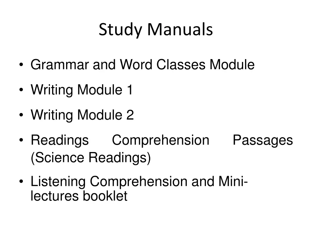 study manuals