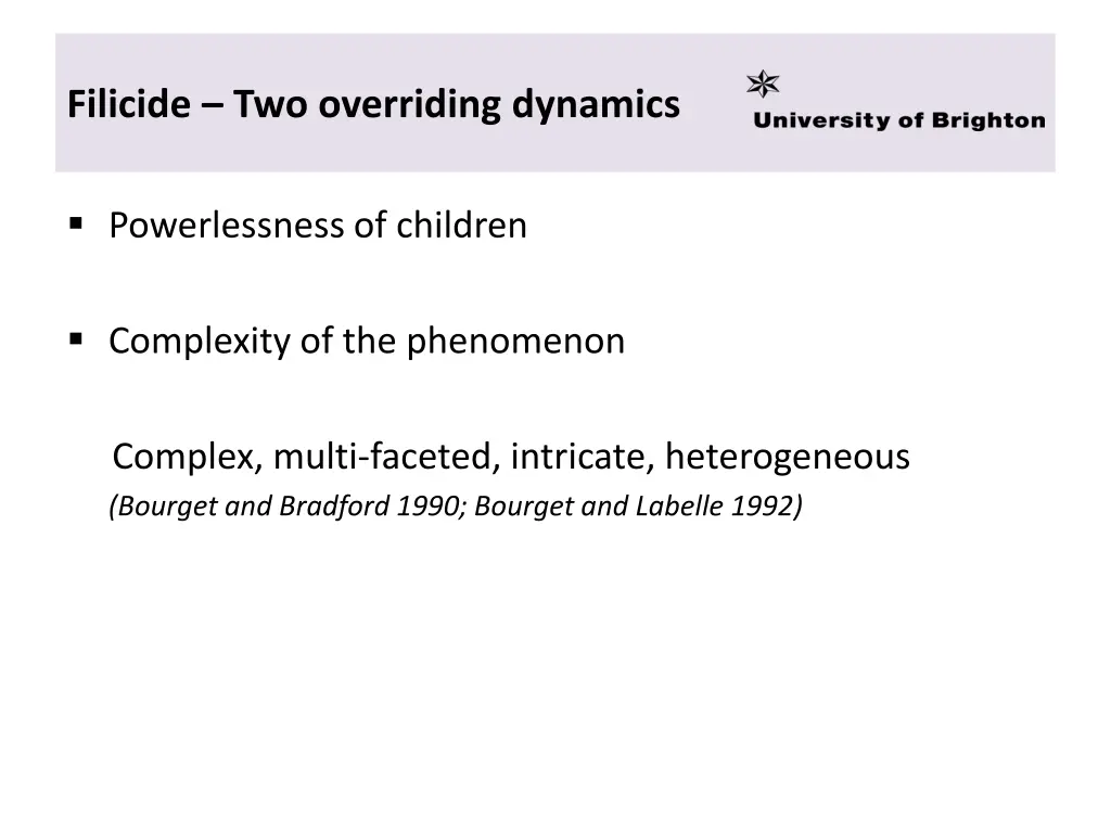 filicide two overriding dynamics