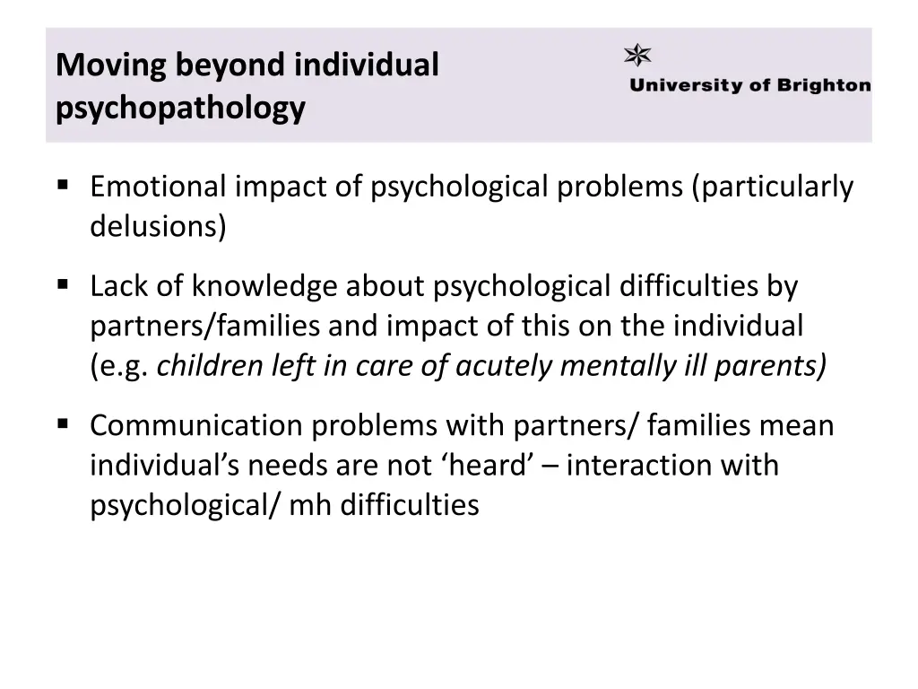 moving beyond individual psychopathology