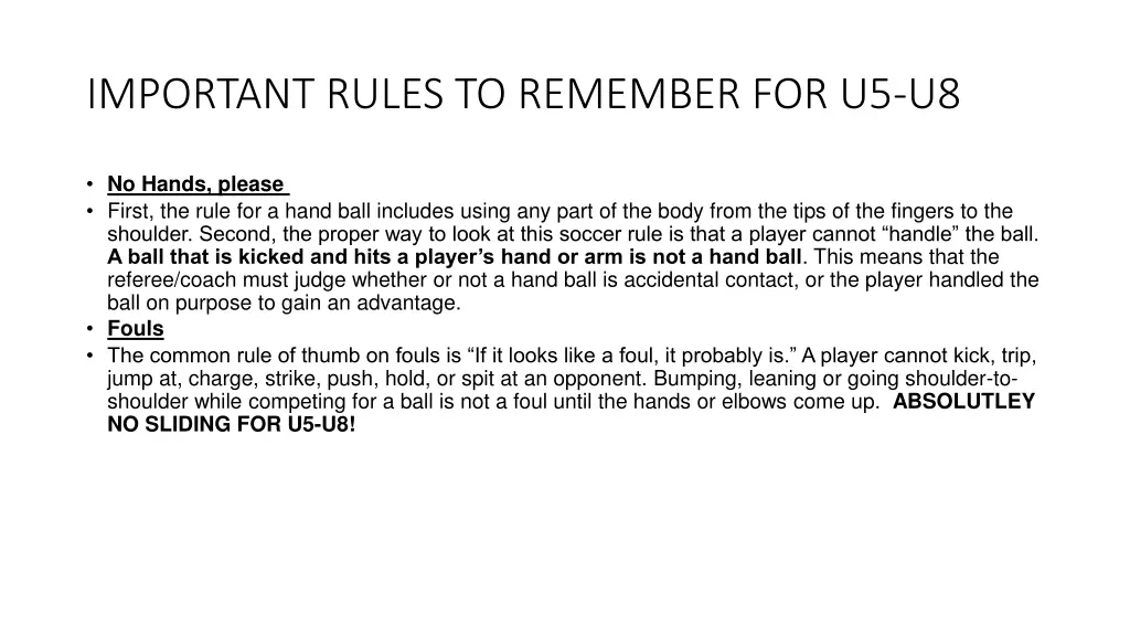 important rules to remember for u5 u8 1