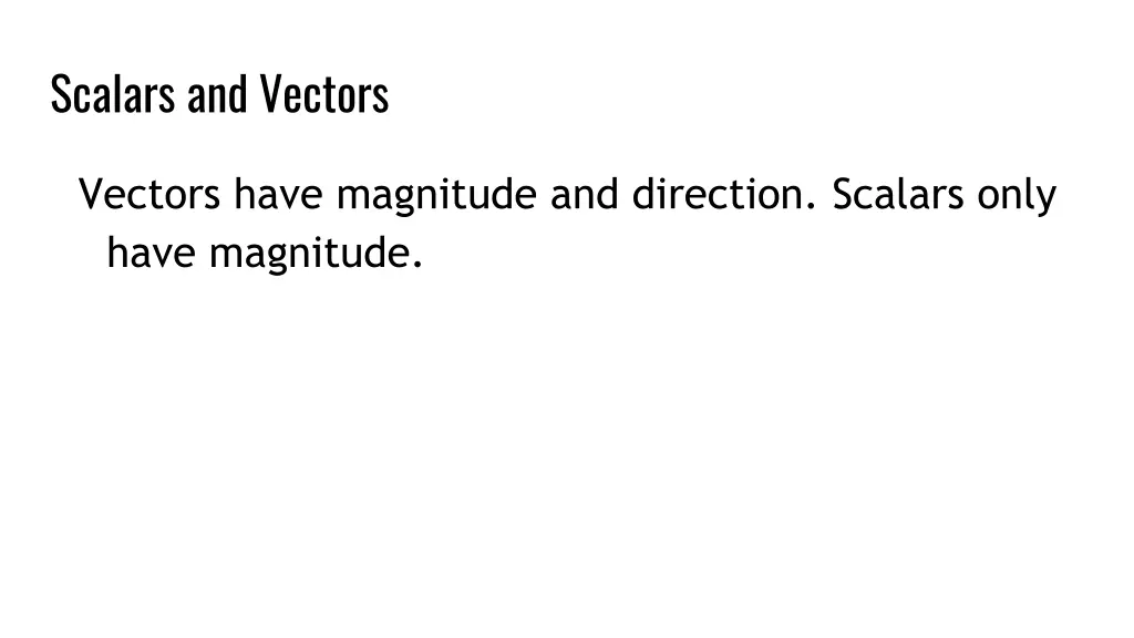 scalars and vectors