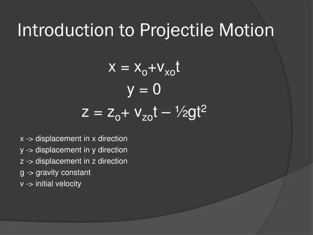 introduction to projectile motion