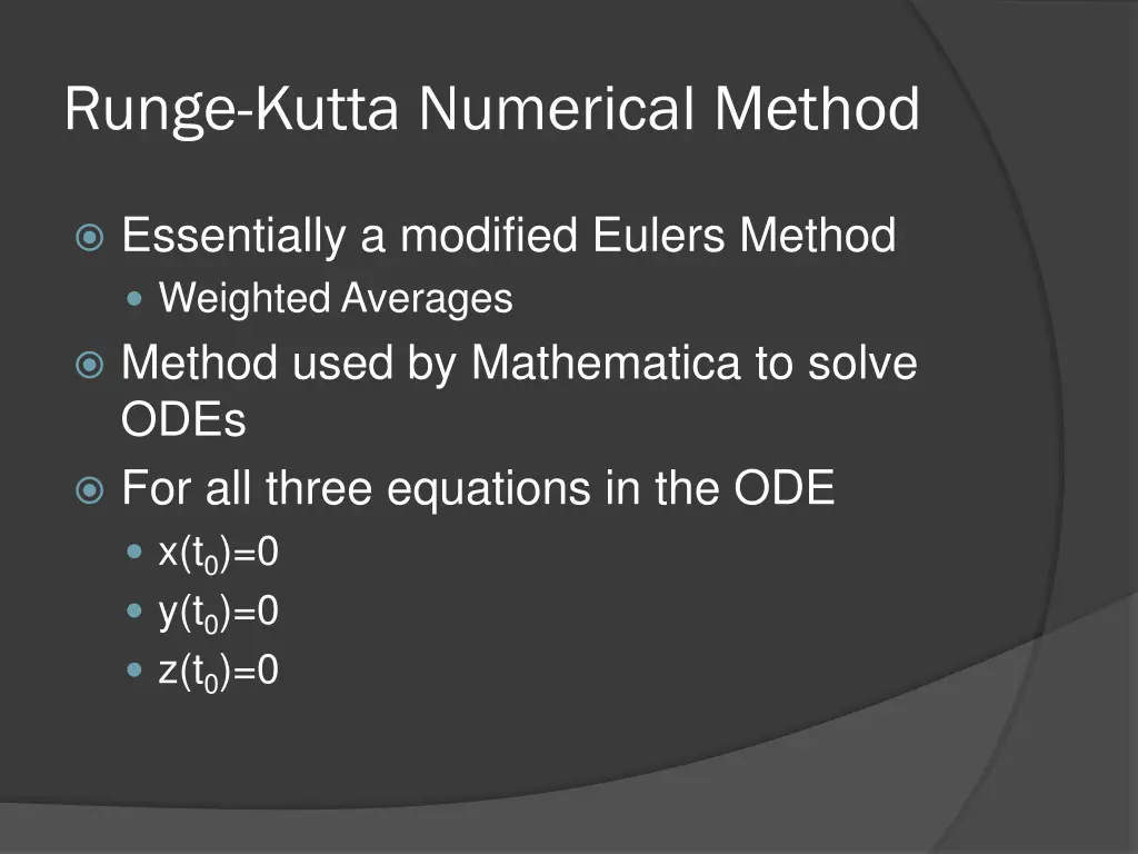 runge kutta numerical method