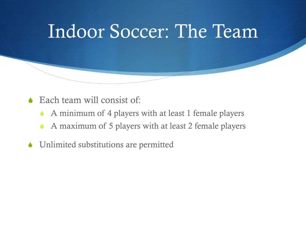 indoor soccer the team