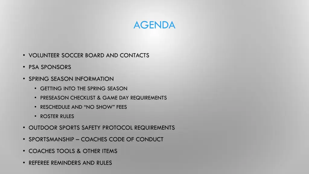 agenda