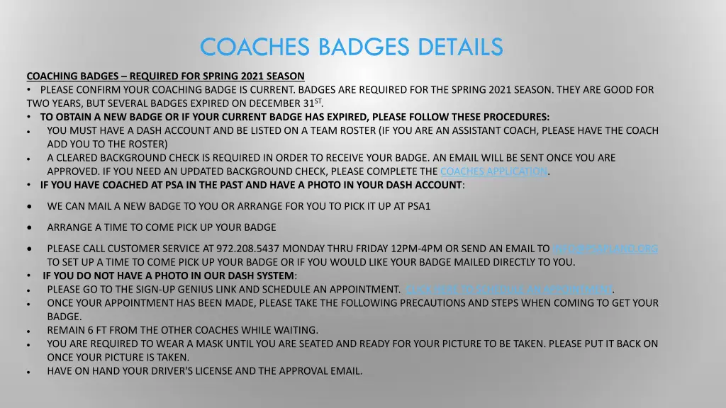 coaches badges details