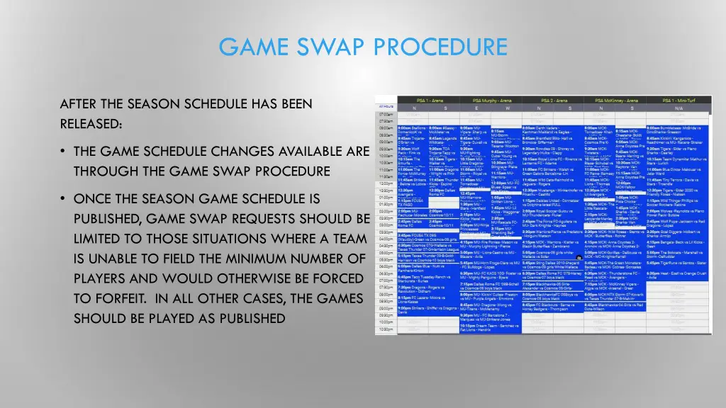 game swap procedure