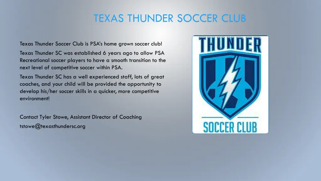 texas thunder soccer club