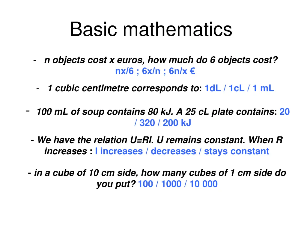 basic mathematics