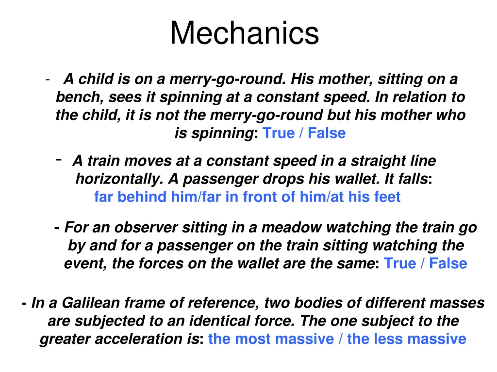 mechanics