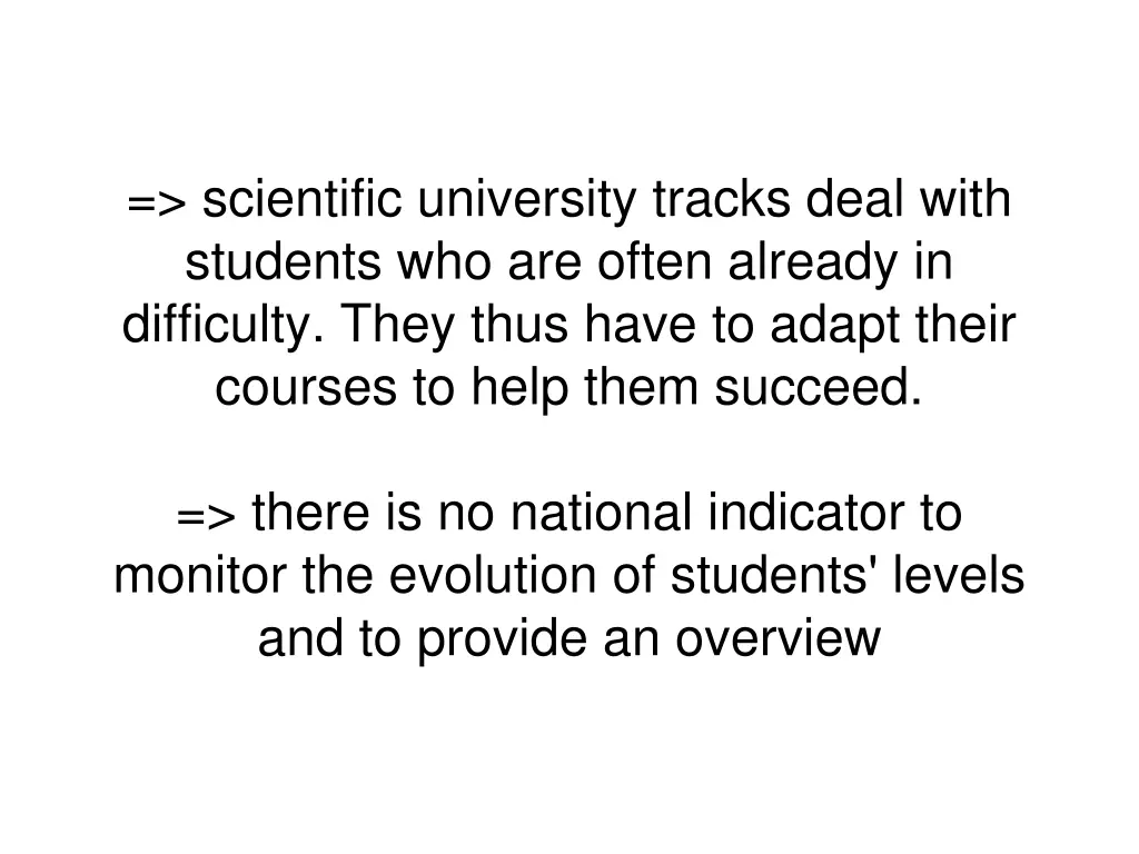 scientific university tracks deal with students