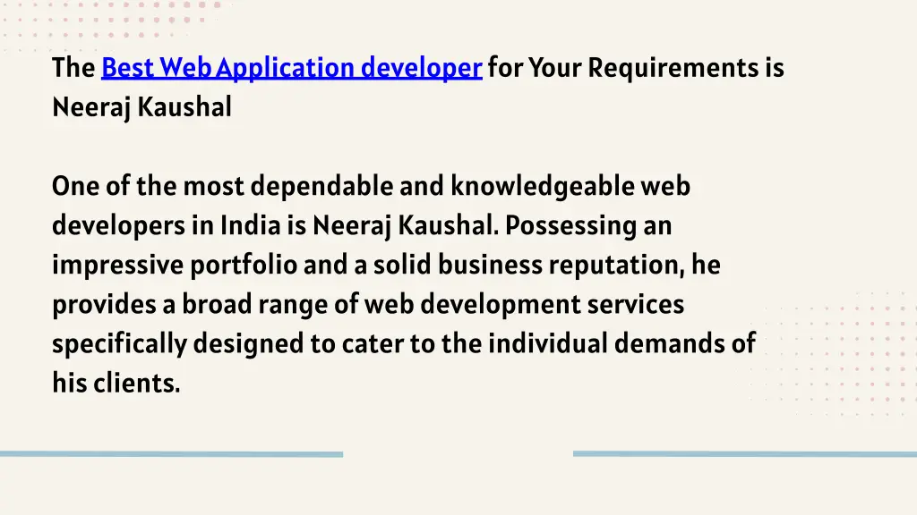 the best web application developer for your