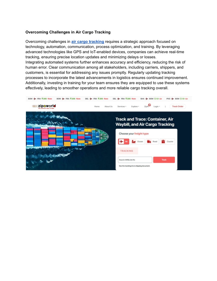 overcoming challenges in air cargo tracking