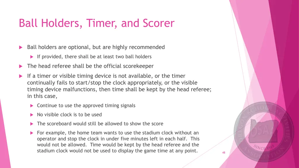 ball holders timer and scorer