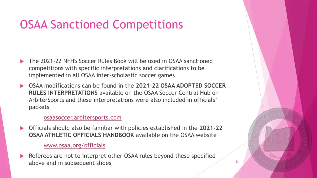 osaa sanctioned competitions