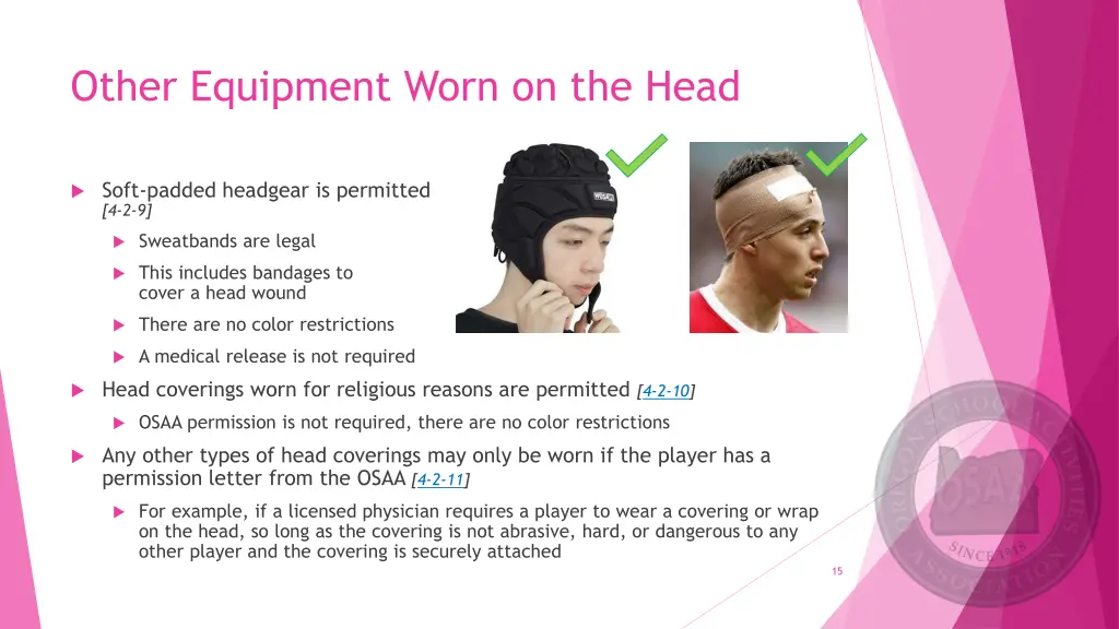 other equipment worn on the head 2