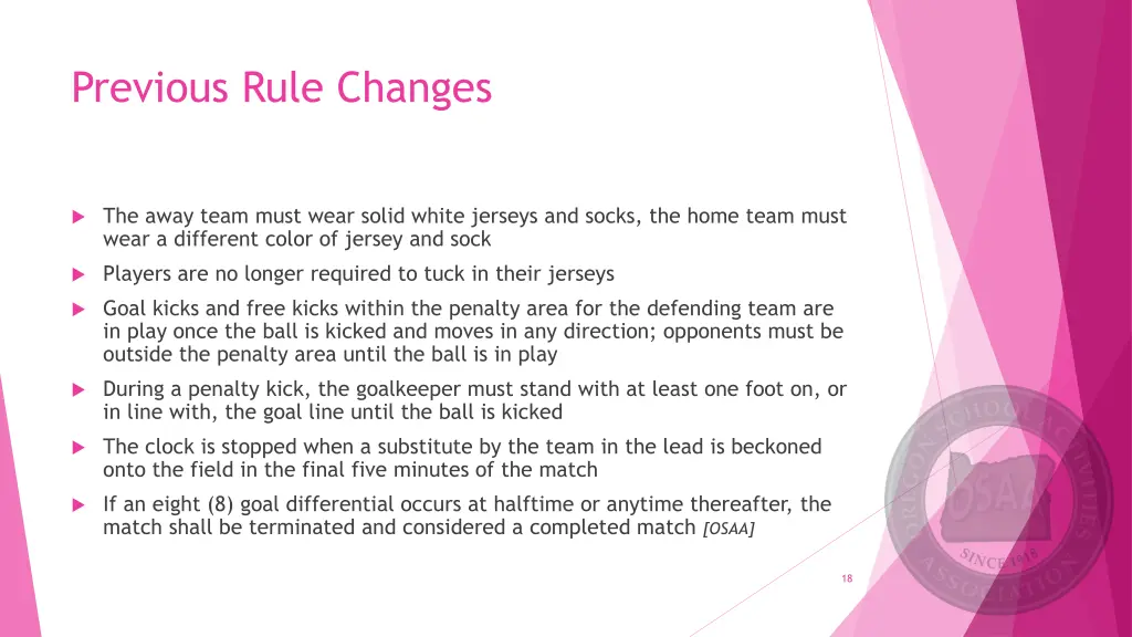 previous rule changes 1