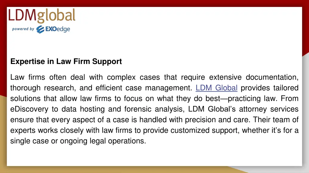 expertise in law firm support