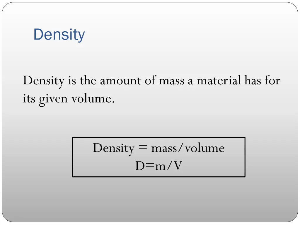 density 1