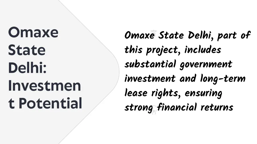 omaxe state delhi part of this project includes