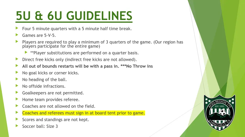 5u 6u guidelines