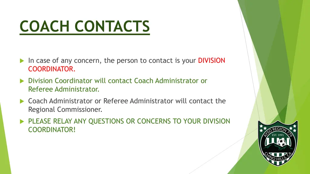 coach contacts