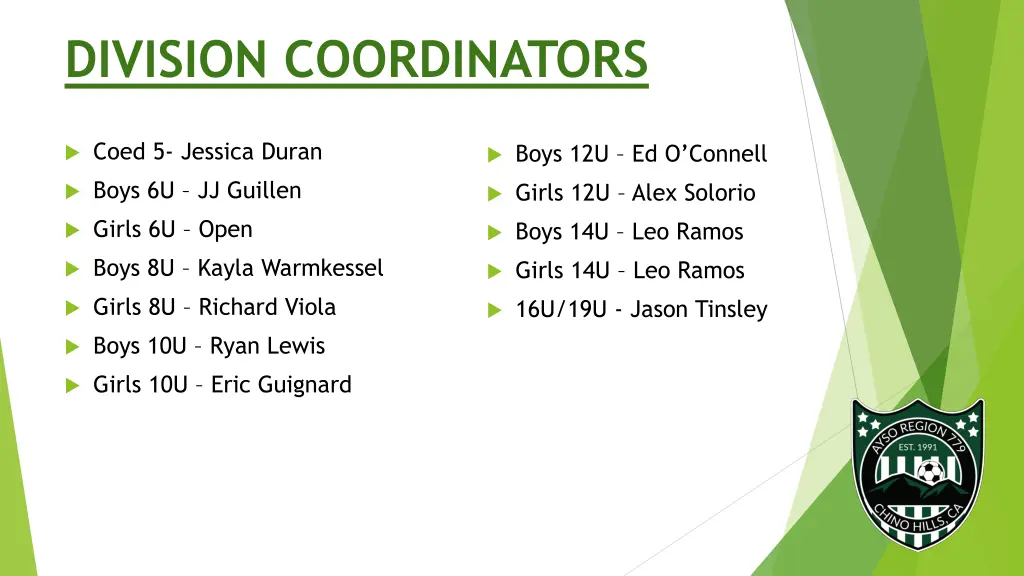 division coordinators