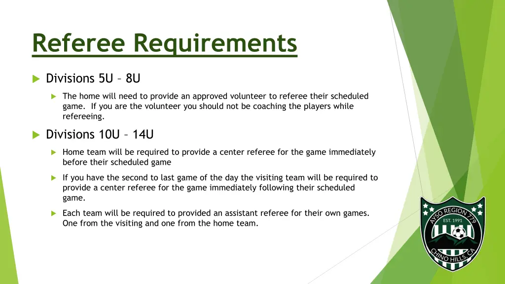 referee requirements