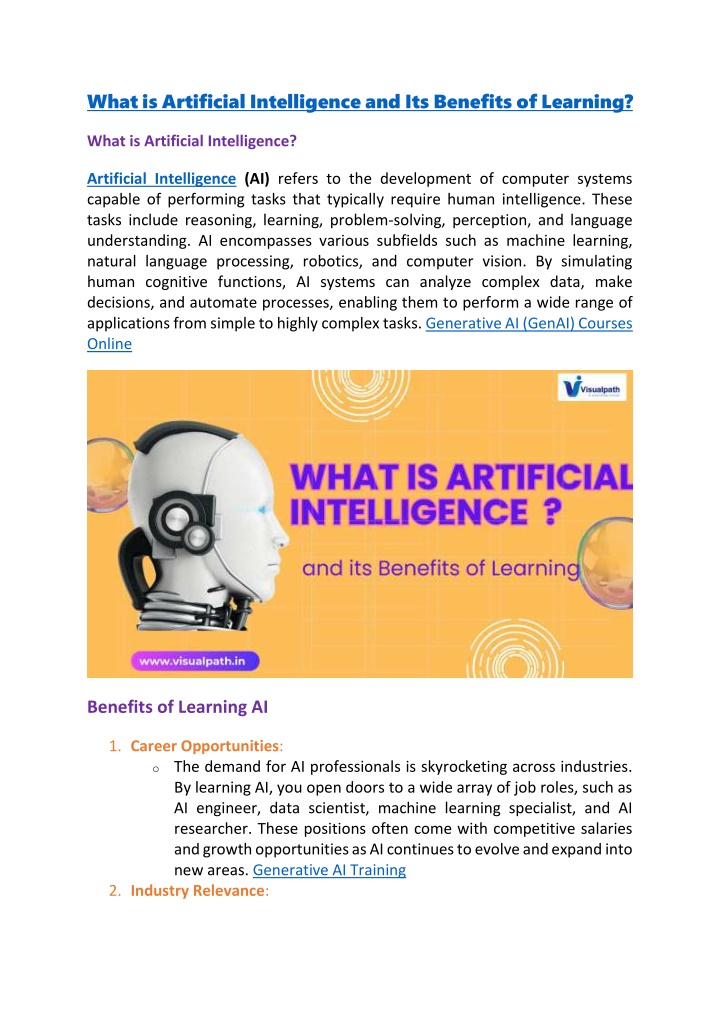 what is artificial intelligence and its benefits